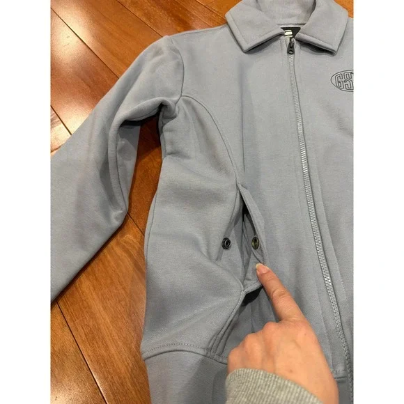 NWT G-Star RAW Polo Collar Zip Thru Sweatshirt Dim Grey XS D23882-D425-3885